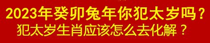 2023年你犯太岁吗？